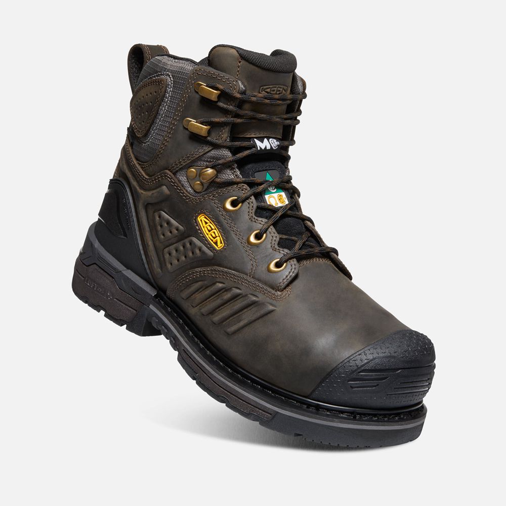 Botas de Trabajo Keen Mexico Negros Marrom - Hombre Csa Philadelphia 6\" Internal Met Waterproof (Car